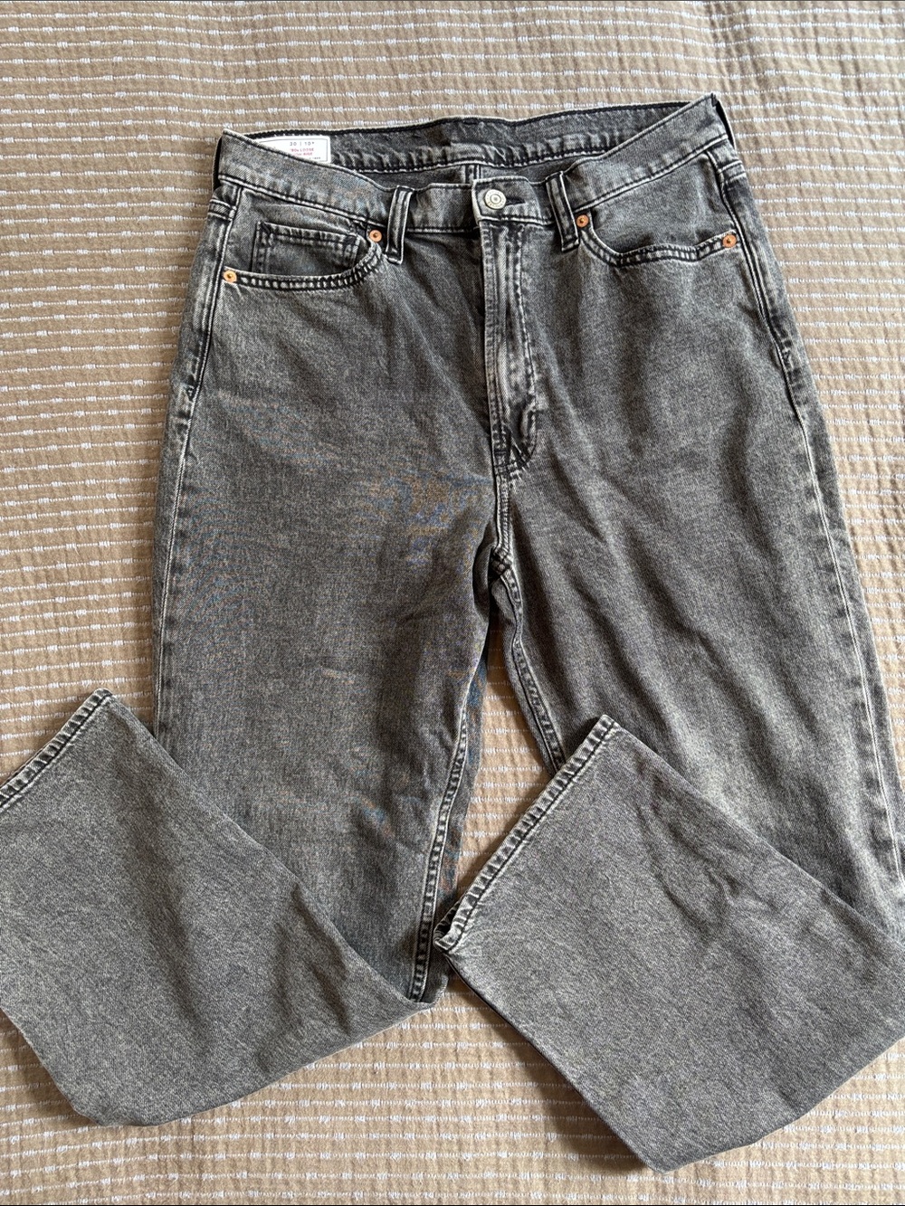 GAP Womens 90s Loose High Rise Jeans Washed Black Grey Size 30/10 Regular